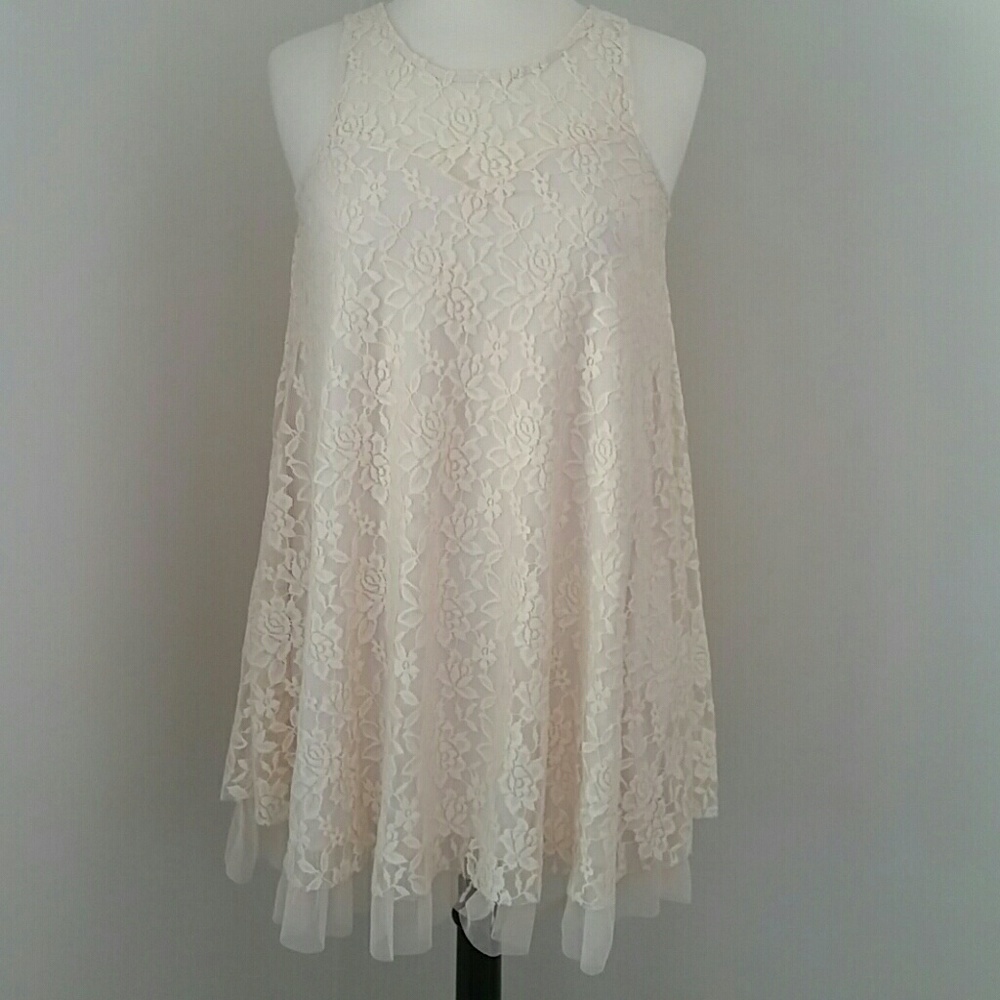 Altar'd State Romantic Lace Dress Parchment