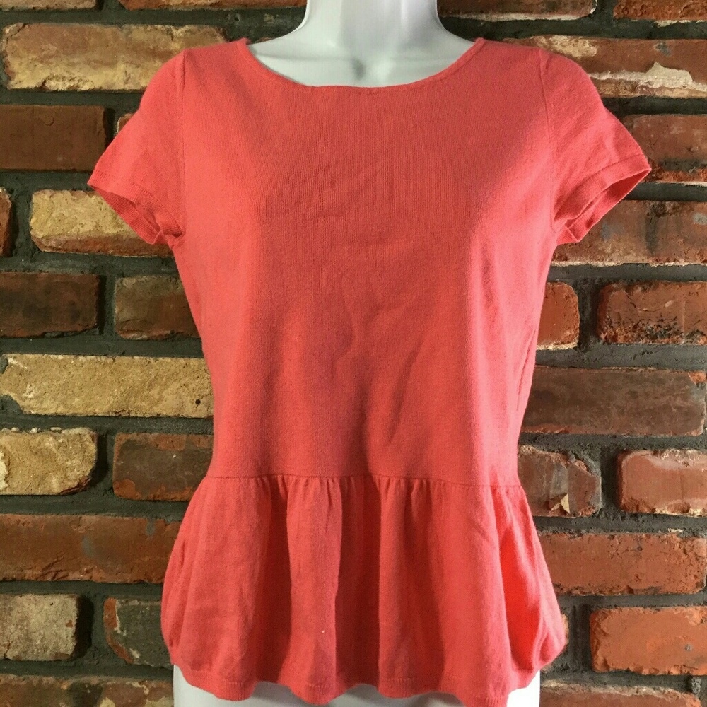 Ann Taylor Knit Ruffle Shirt