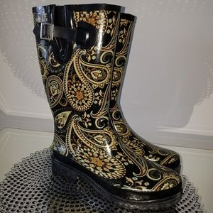 Paisley Rubber Rainboots
