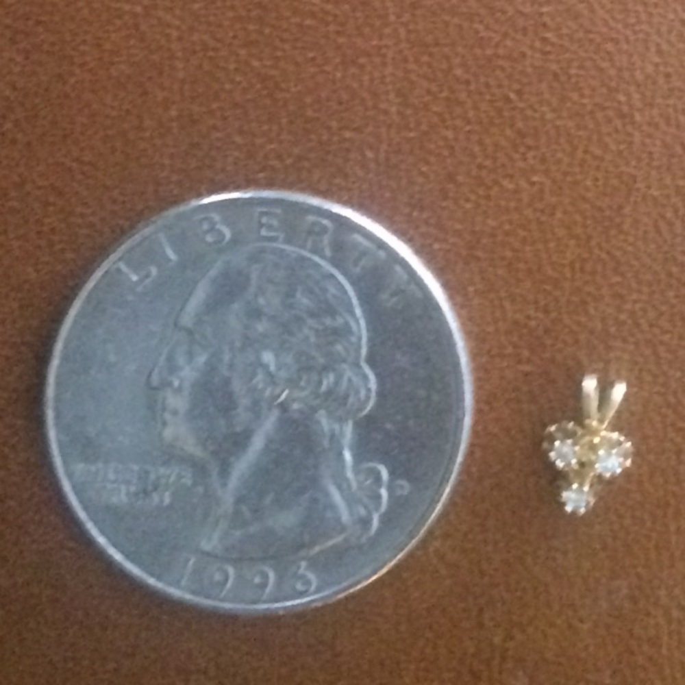 Tiny Diamond Pendant set in Solid 14k 14 k Gold💖