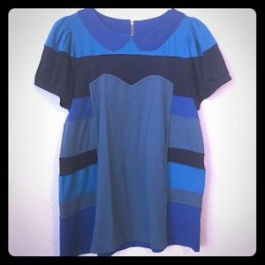 Marc by Marc Jacobs blue colorblocked shirt, Lg
