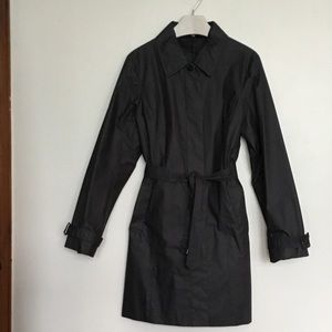 Black Muji raincoat, 100% cotton, waxed appearance