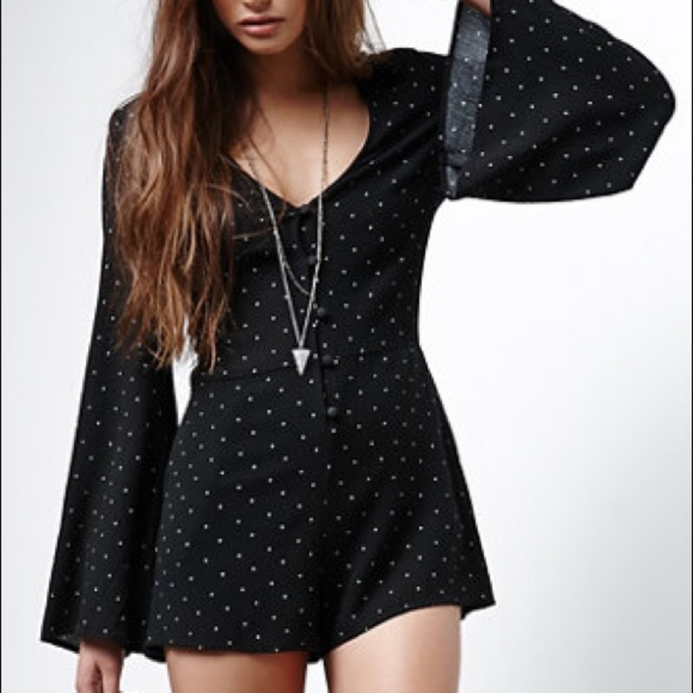 Black Long Sleeved Romper