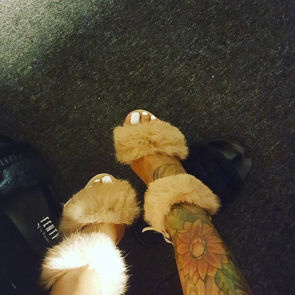 Khaki Fur Heels