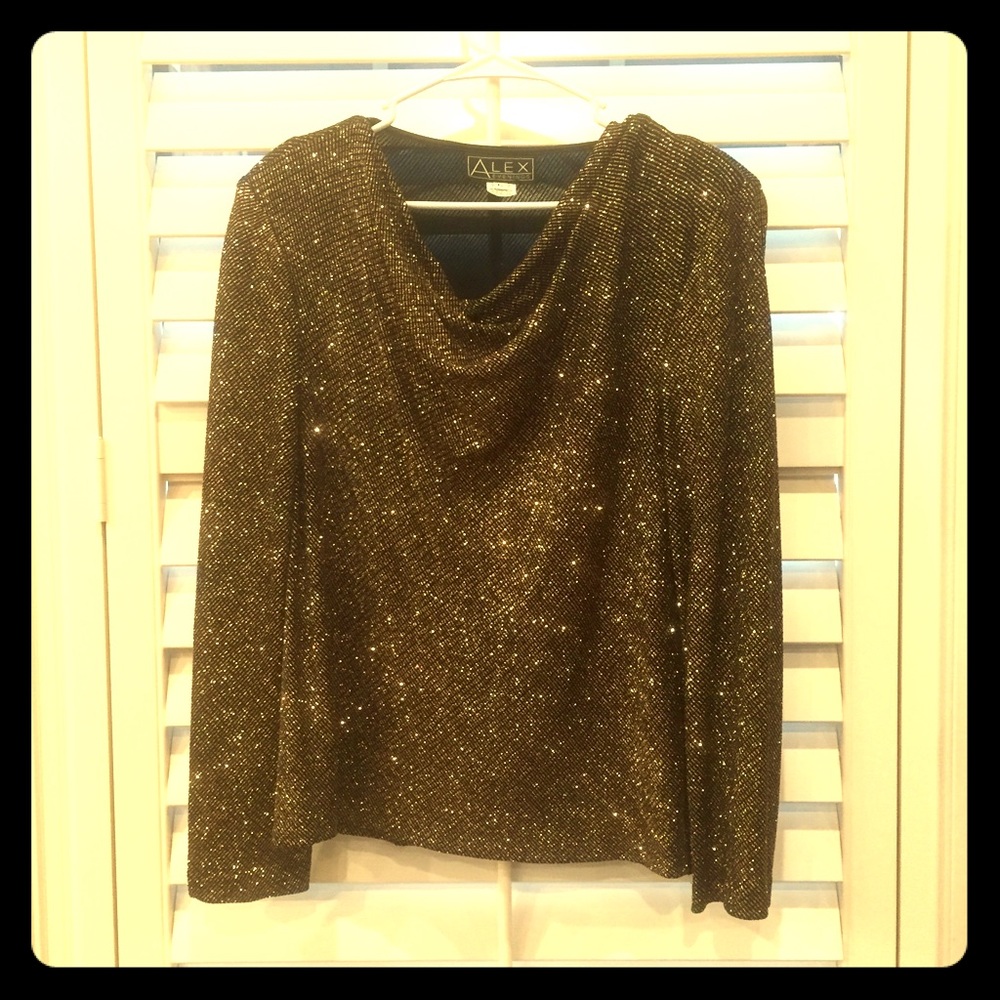 Gold Alex Evenings long sleeve top