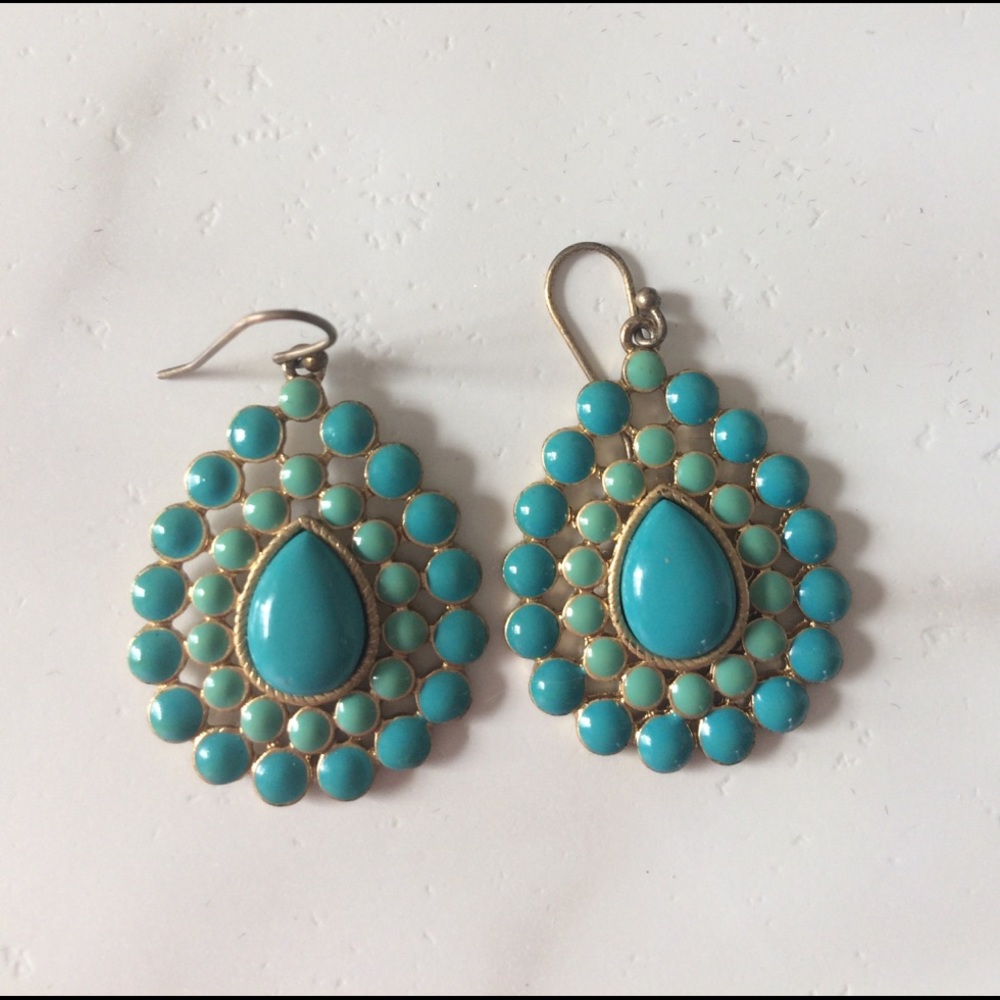 Mod Turquoise and gold earrings