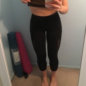 Size 2 Cropped Mesh and Reflective Lululemon Pant