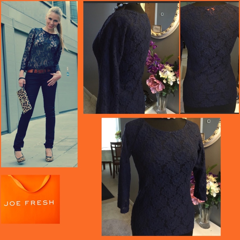 💙 Navy Blue Lace Top 💙 Never Worn 💙 Joe Fresh