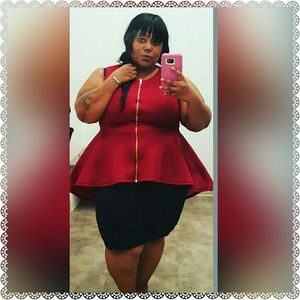 Plus Size High-low Peplum Top 3X