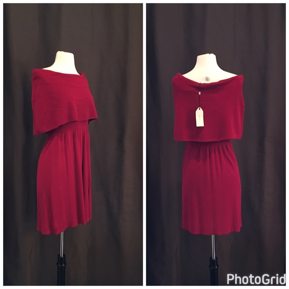 Sophie Max Tunic Long Top off the shoulder sweater top pair with leggings red - Picture 2 of 4