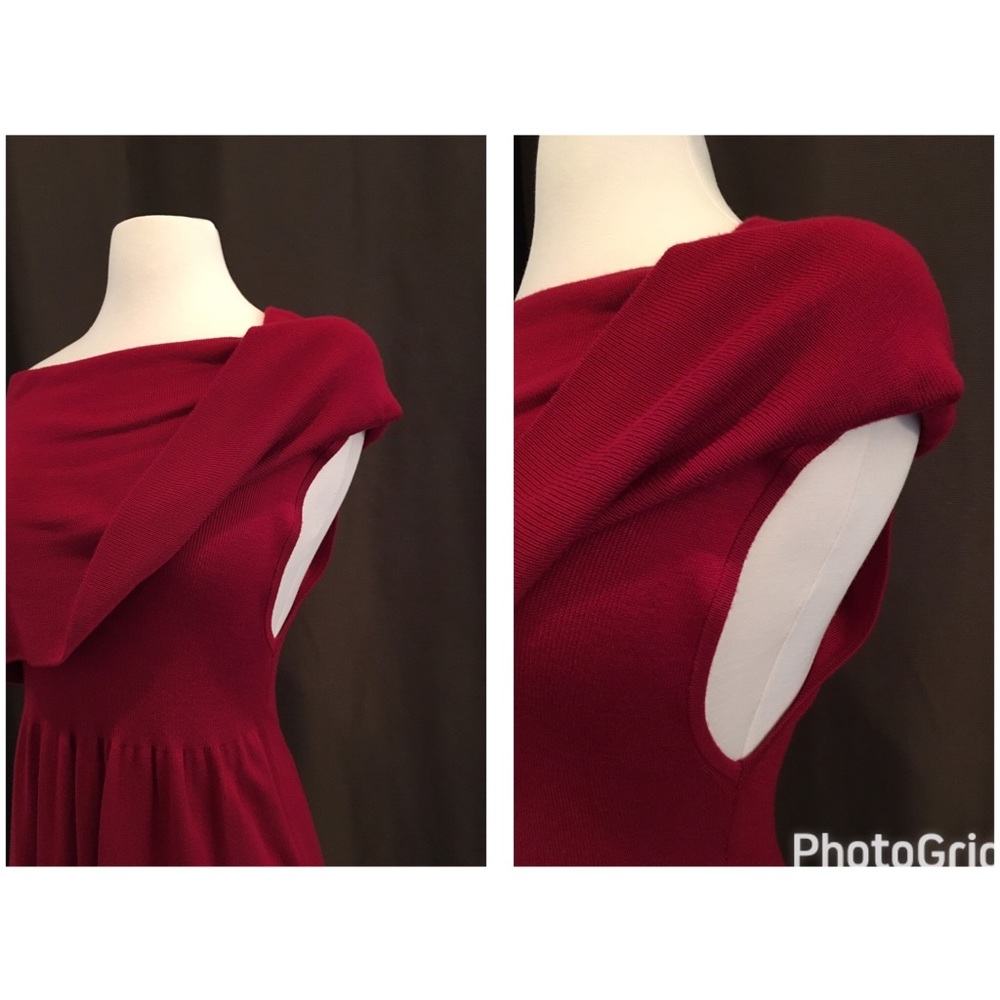 Sophie Max Tunic Long Top off the shoulder sweater top pair with leggings red - Picture 3 of 4