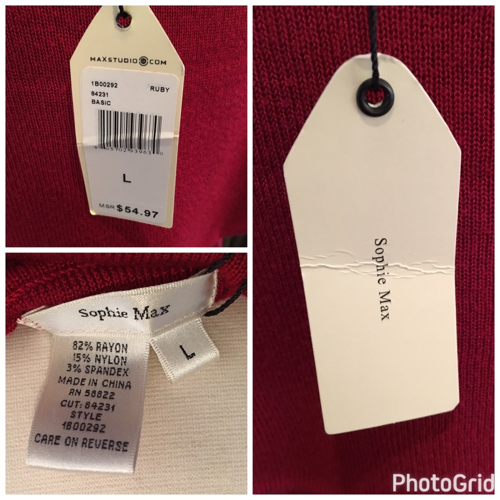 Sophie Max Tunic Long Top off the shoulder sweater top pair with leggings red - Picture 4 of 4