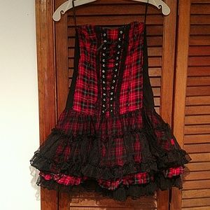 Plad corset dress