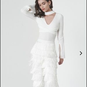 Lavish Alice White Fringe Pants