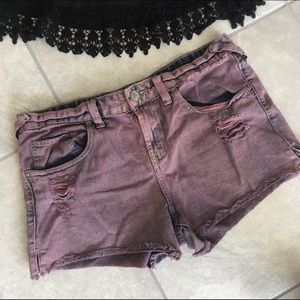 Free People purple ripped shorts
