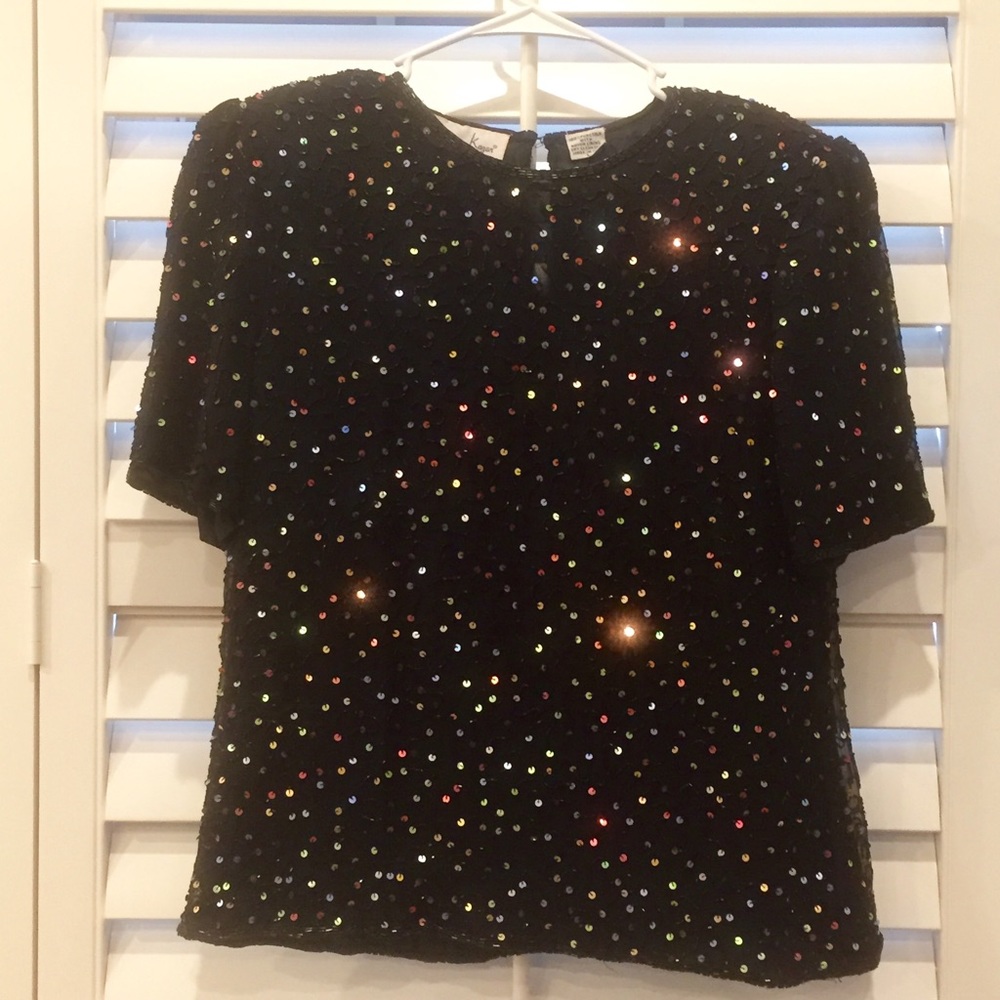 Vintage Laurence Kazar sequin top