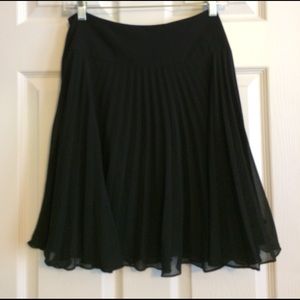 Black LOFT Pleated Skirt