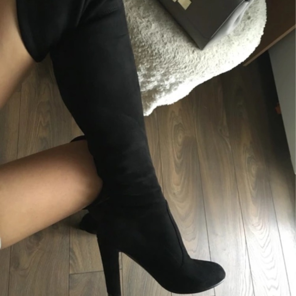 black thigh high boots