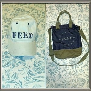 New ivory/blue hat with matching purse