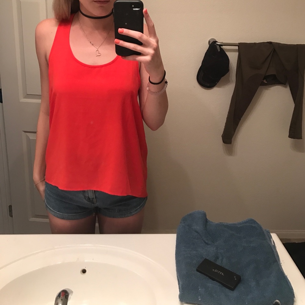 Coral Polyester Blouse