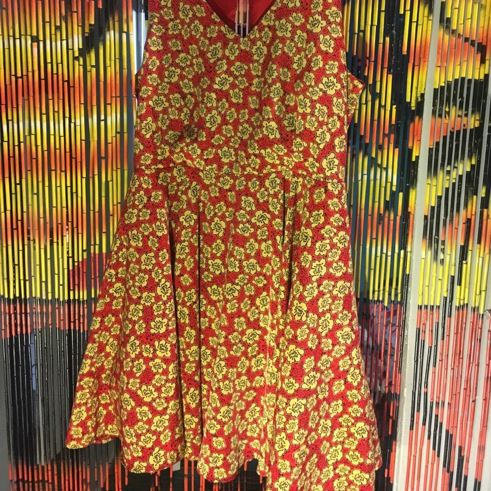Red Floral Print Dress