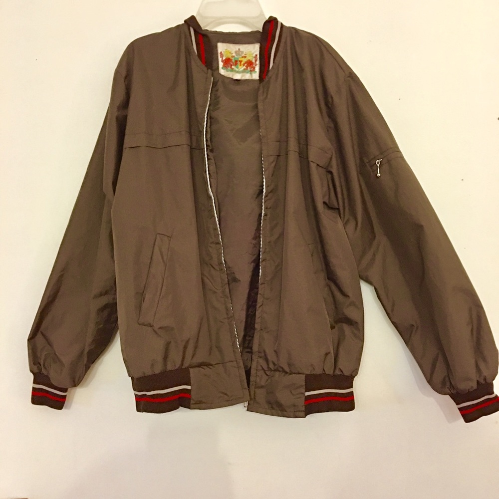 Brand new brown zip-up windbreaker