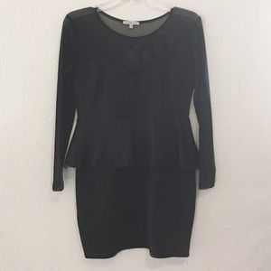 Night Out Long Sleeve Peplum Dress w/ Pencil Skirt