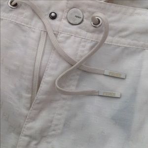 Men's cream colored Fendi swimming trunks