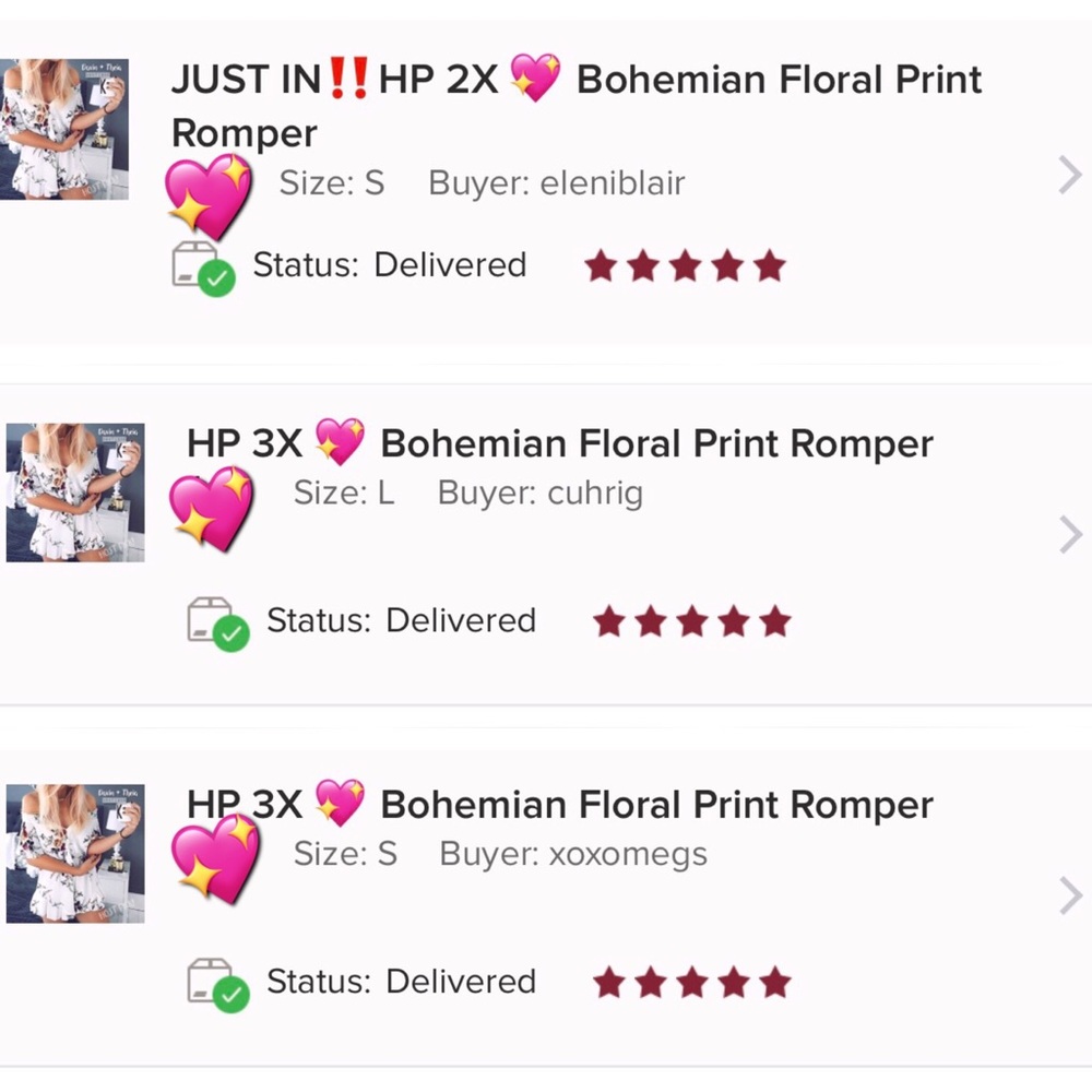 HP 4X 💖 Bohemian Floral Print Romper - Picture 8 of 8