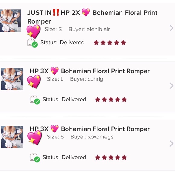 HP 4X 💖 Bohemian Floral Print Romper - Picture 8 of 8