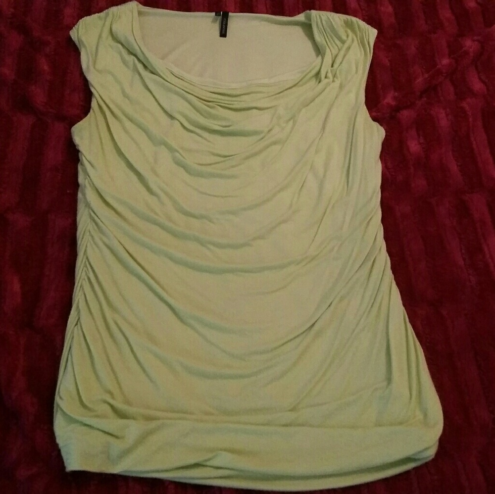 Green cowl neck blouse