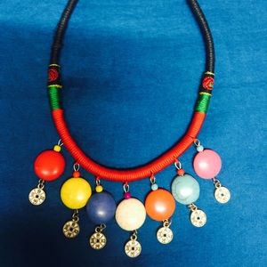 Ethnic stylish handmade colored necklace