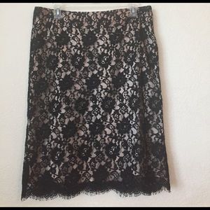 Banana Republic lace pencil skirt, blush lining