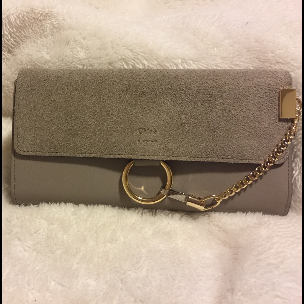 ‼️Sold ‼️ Chloe Faye suede and leather wallet - Picture 1 of 4