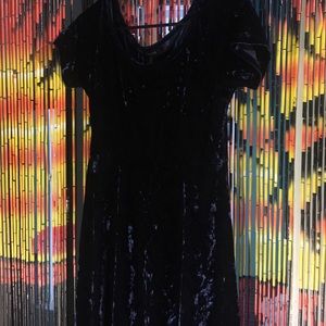 Dark Blue Crushed Velvet Dress