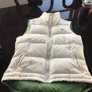 Really comfortable puffy white vest. Down inside