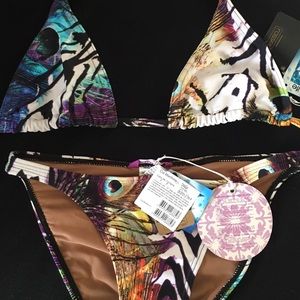 NWT Peacock design bikini