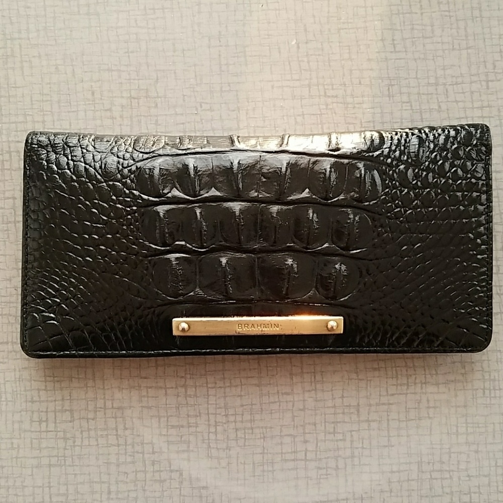 Black leather Brahmin wallet