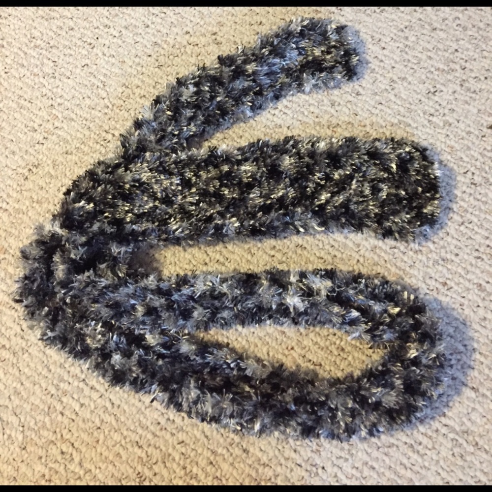 Black silver grey scarf