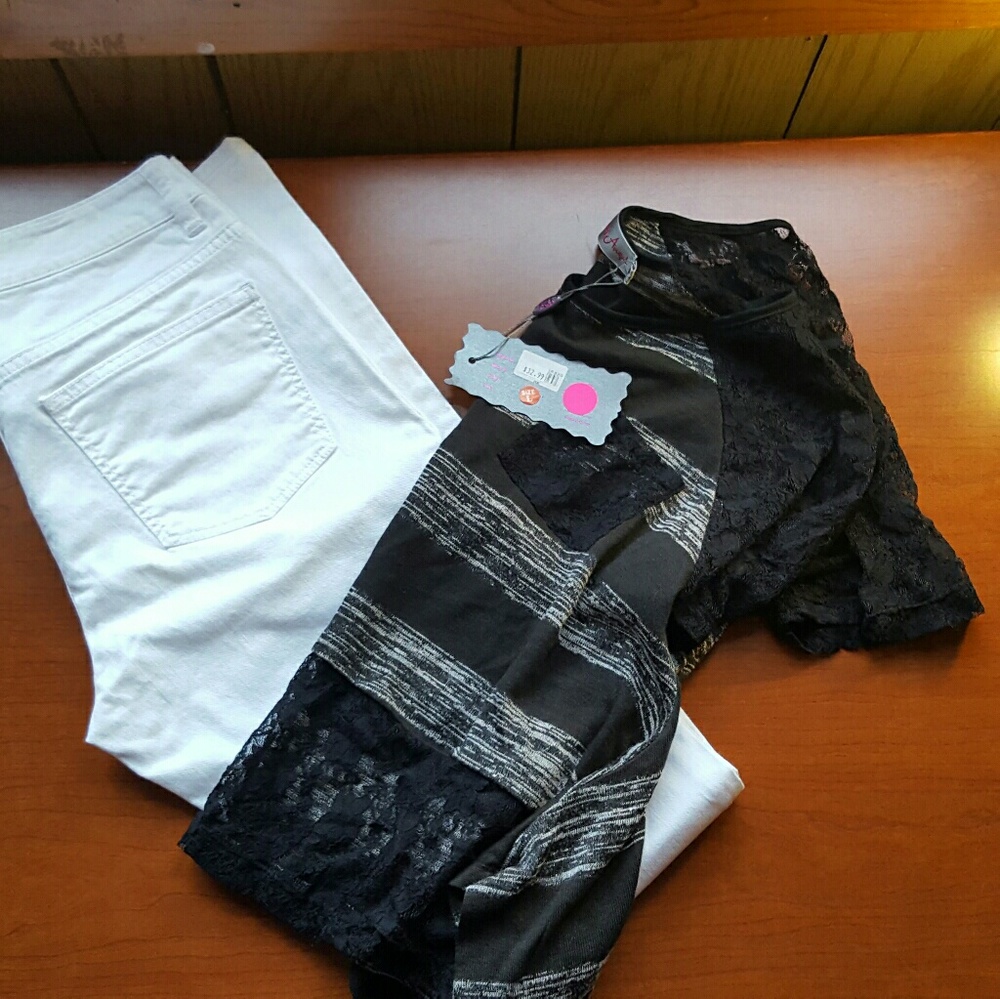 Pretty Angel black and white with lace top NWT - Picture 4 of 6