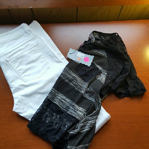 Pretty Angel black and white with lace top NWT - Picture 4 of 6