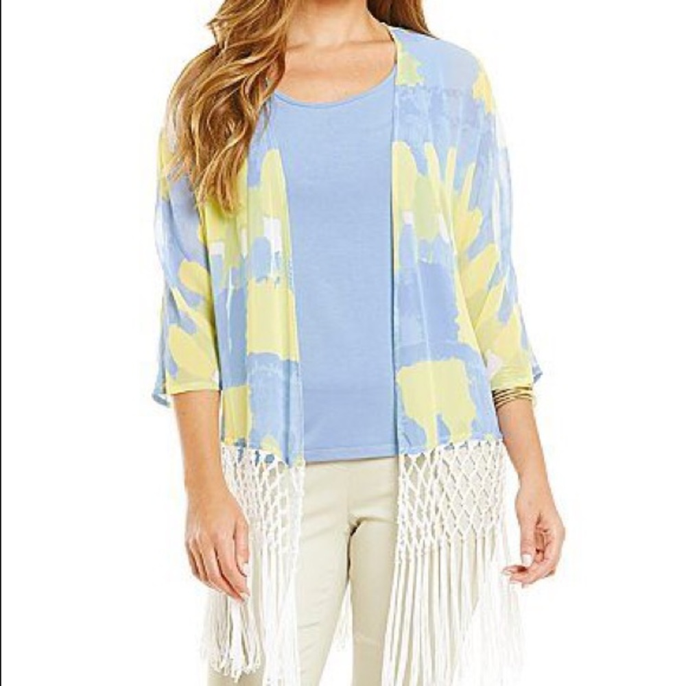 Blue and yellow kimono