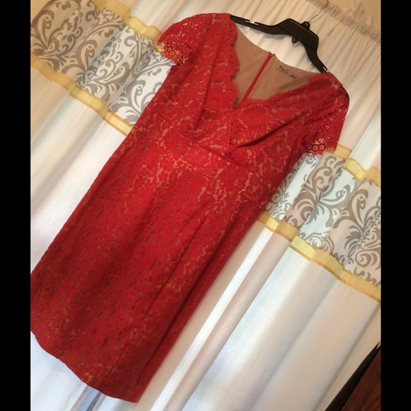 Eliza J Dresses & Skirts - Coral, lace Eliza J cocktail dress