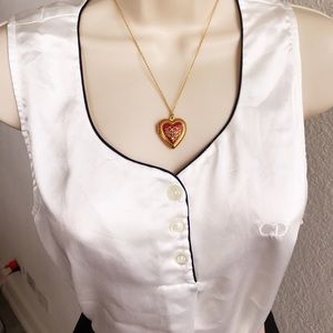 Christian Dior Sleeveless White Silk Blouse