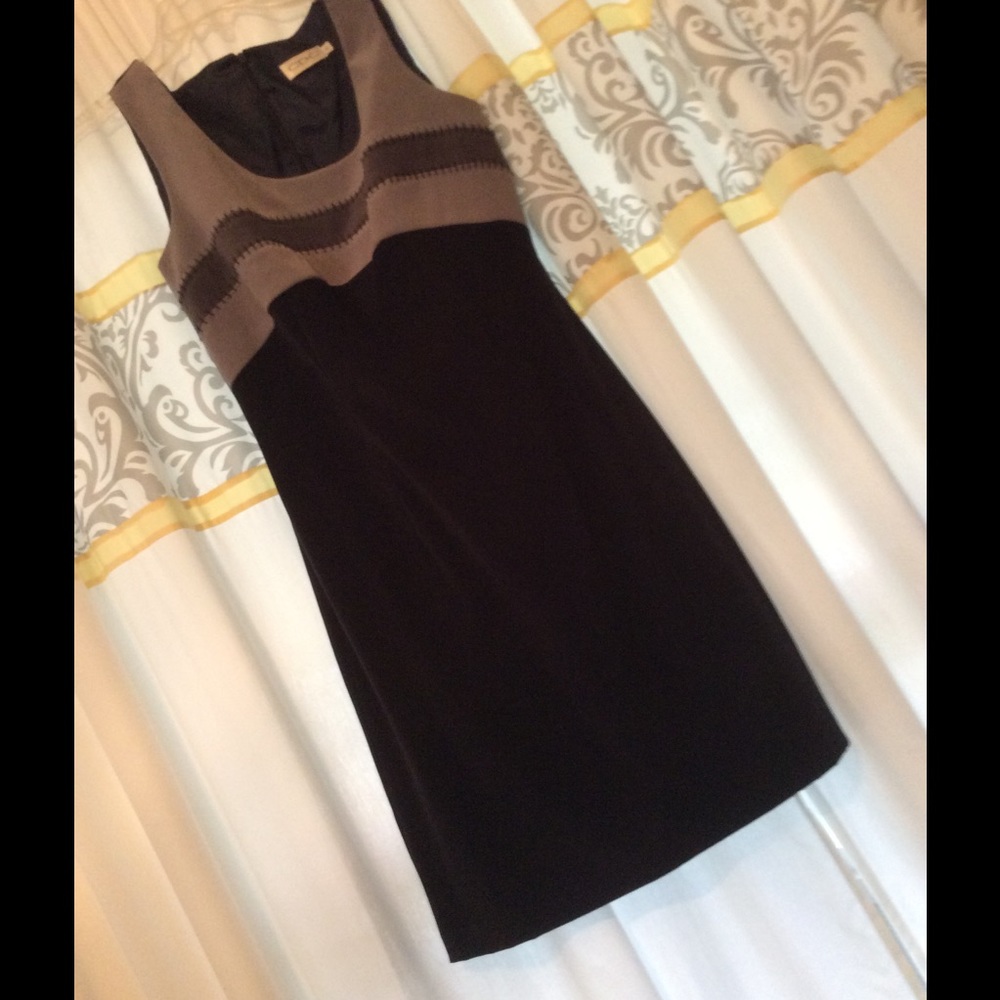 Grey and navy suede cocktail dress