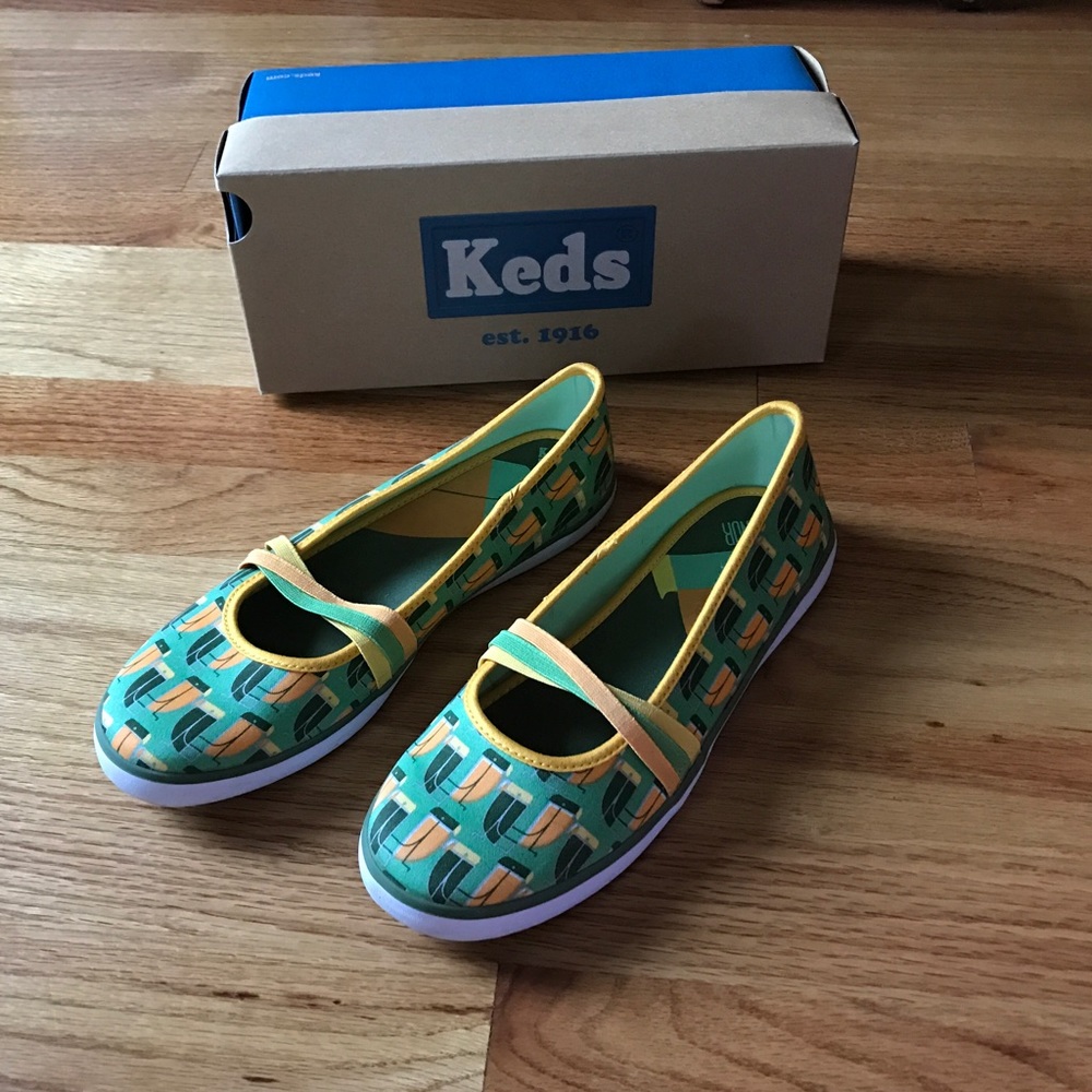 Eleanor Green Parrot Keds Size 7