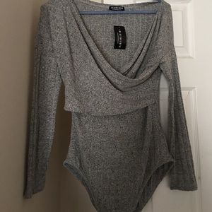 Gray body suit