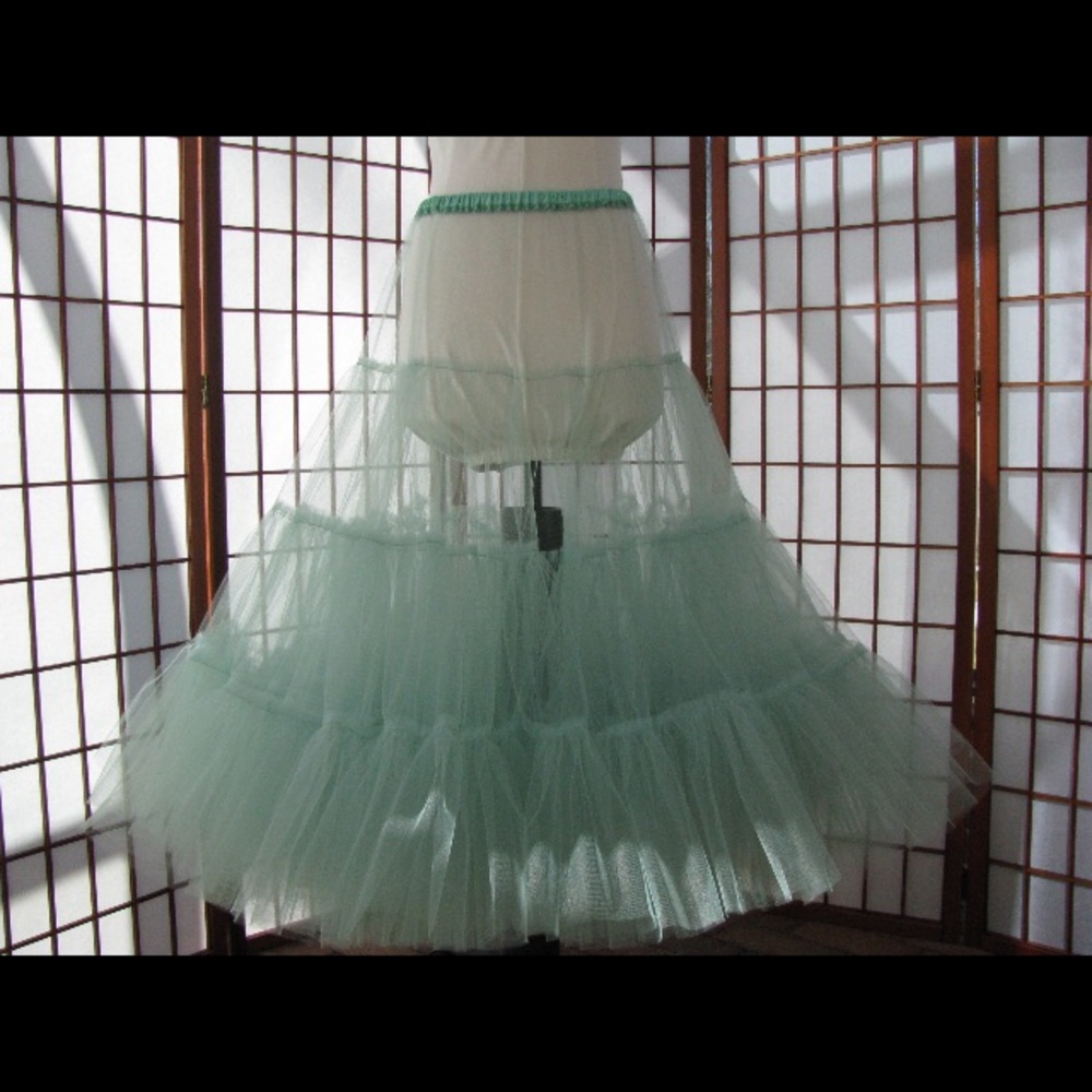 Custom Aqua Teal Tulle Vintage Petticoat