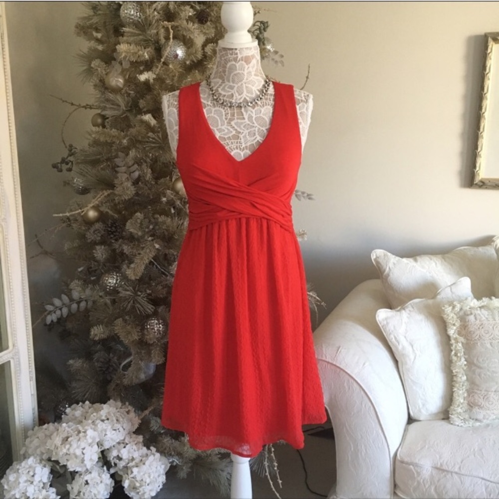 $138 Retail New! Anthropologie Clementine red dress