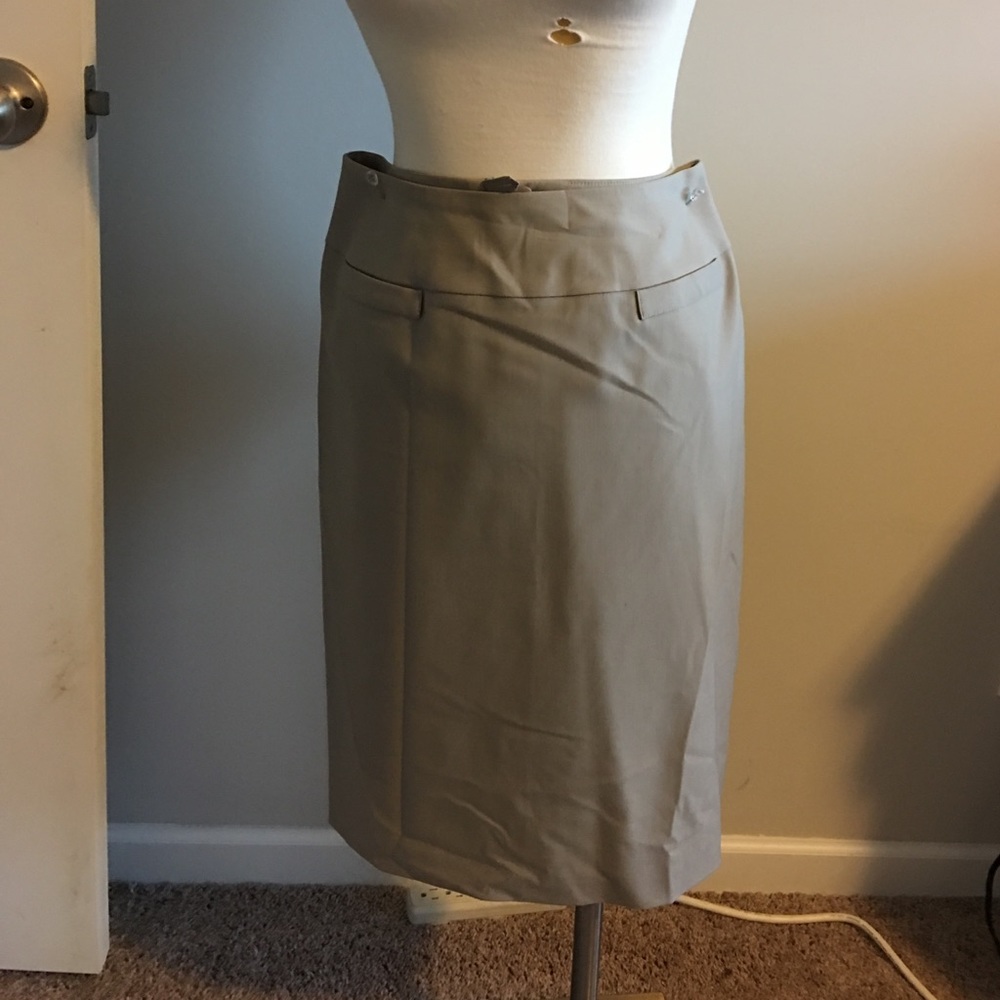 Talbots khaki lined skirt